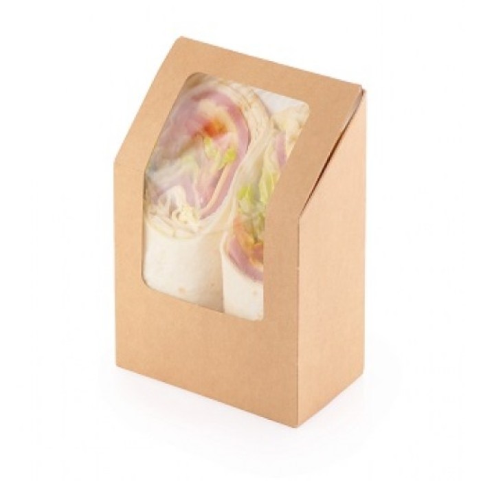 Κουτί tortilla wrap / sandwich Craft με παράθυρο / 500 τεμάχια