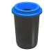 Κάδος απορριμμάτων πλαστικός μαύρος με καπάκι μπλε |  50lt