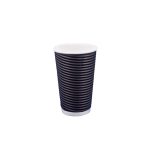 Χάρτινα Ποτήρια Double Wall Γκοφρέ Μαύρο 12oz (25τεμ)