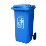 Κάδος απορριμμάτων πλαστικός με καπάκι και ρόδες, μπλε | 120lt