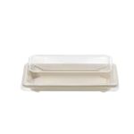 Σκεύος Sushi από Ζαχαροκάλαμο με Καπάκι PET 164x89x2mm