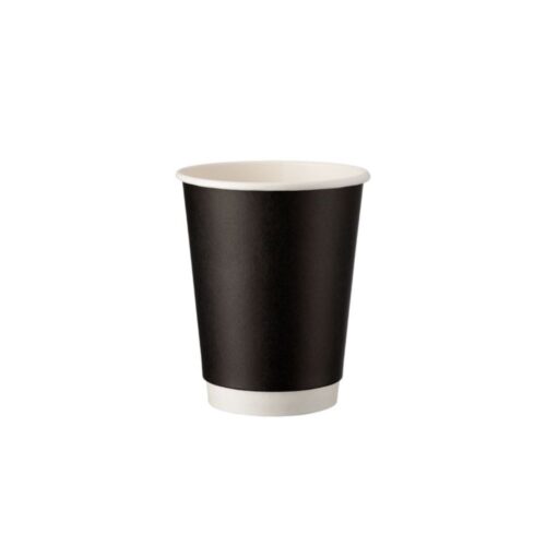 Χάρτινα Ποτήρια Διπλότοιχο Μαύρο Ματ 12oz