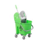 Καρότσι καθαρισμού επαγγελματικό μονό, με ρόδες και στίφτη σε πράσινο χρωμα | 25L