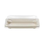 Σκεύος Sushi από Ζαχαροκάλαμο N.10 με καπάκι PET 18.5x12.8x2.1cm