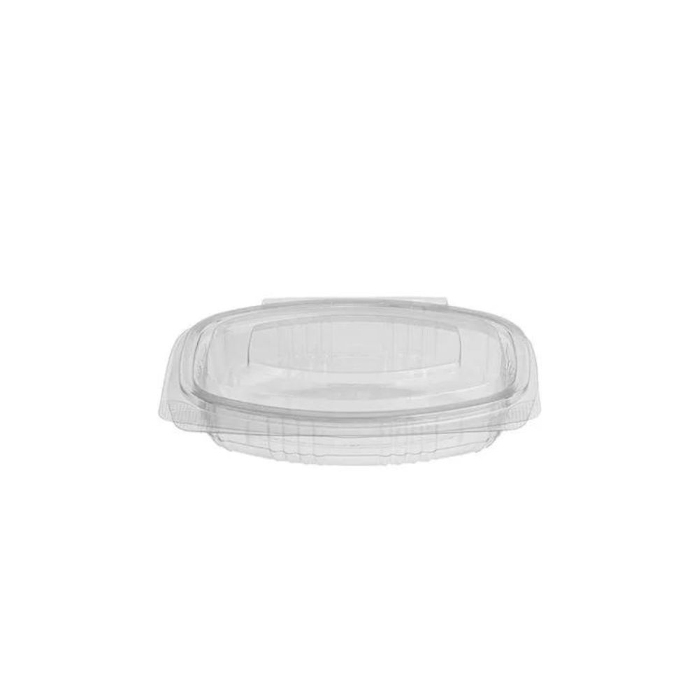PET Οβάλ Σκεύος 250 ml. με Ενσωματωμένο Πλακέ Καπάκι 1