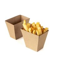 Χάρτινο Σκεύος Kraft για Πατάτες Τηγανητές Chip Box 7x4.5x9cm - Image 2