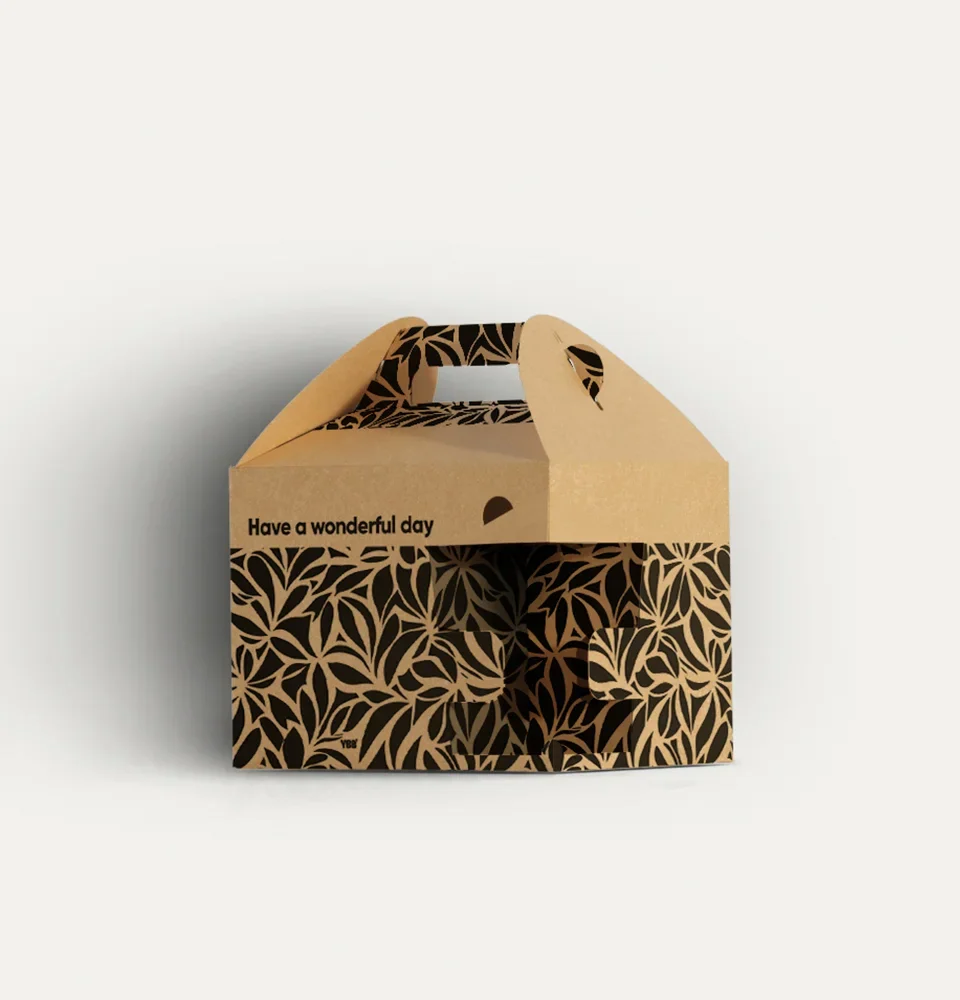 Damask Black Smart Breakfast / Lunch Box 20x15x15cm