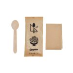 Ξύλινο Κουβέρ Κουτάλι με Craft Χαρτοπετσέτα σε Craft Φάκελο