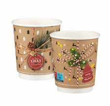 Xάρτινα Ποτήρια Διπλού Τοιχώματος 8οz HAPPY HOLIDAYS MIX