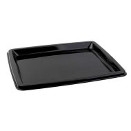 Πιατέλα πλαστική μαύρη ορθογώνια, 32x26cm / 2 πακ. x 25 τμχ.