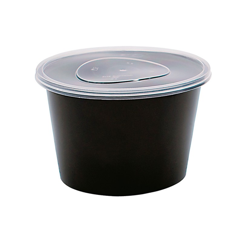 Σκεύος μικροκυμάτων PP στρογγυλό με ίσιο καπάκι | 1000ml / 6 πακ. x 50 τεμάχια