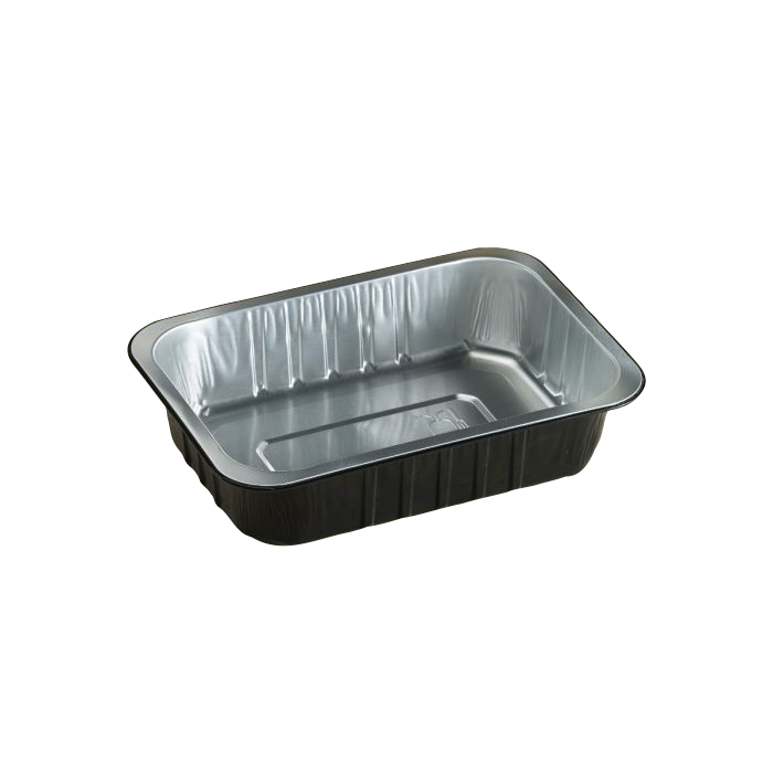 Σκεύος αλουμινίου παραλληλόγραμμο Heavy μαύρο 875cc / 400 τεμάχια