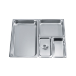 Καπάκι inox 201 GN 1/4 (26,2x16,2 cm) με εγκοπή