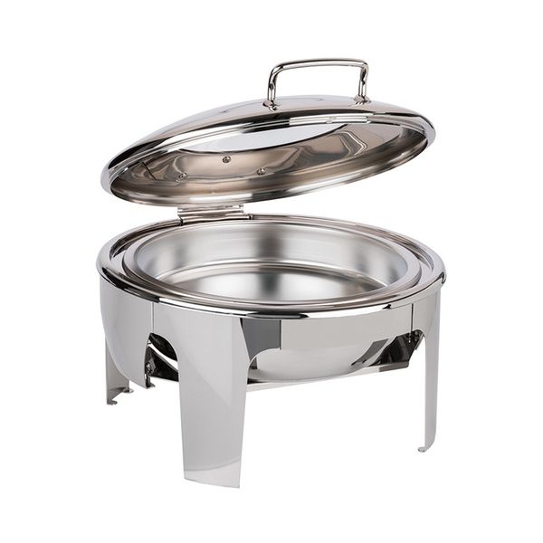 Μπεν μαρί / Chafing Dish "Easy Induction" με γυάλινο παράθυρο στο καπάκι, 6 lt46x50 cm | 30 cmδέχεται καύσιμη ύλη