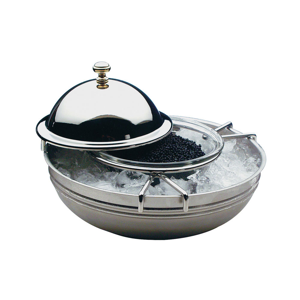 Μπολ με καπάκι για χαβιάρι Inox 18/8, 18x12 cm