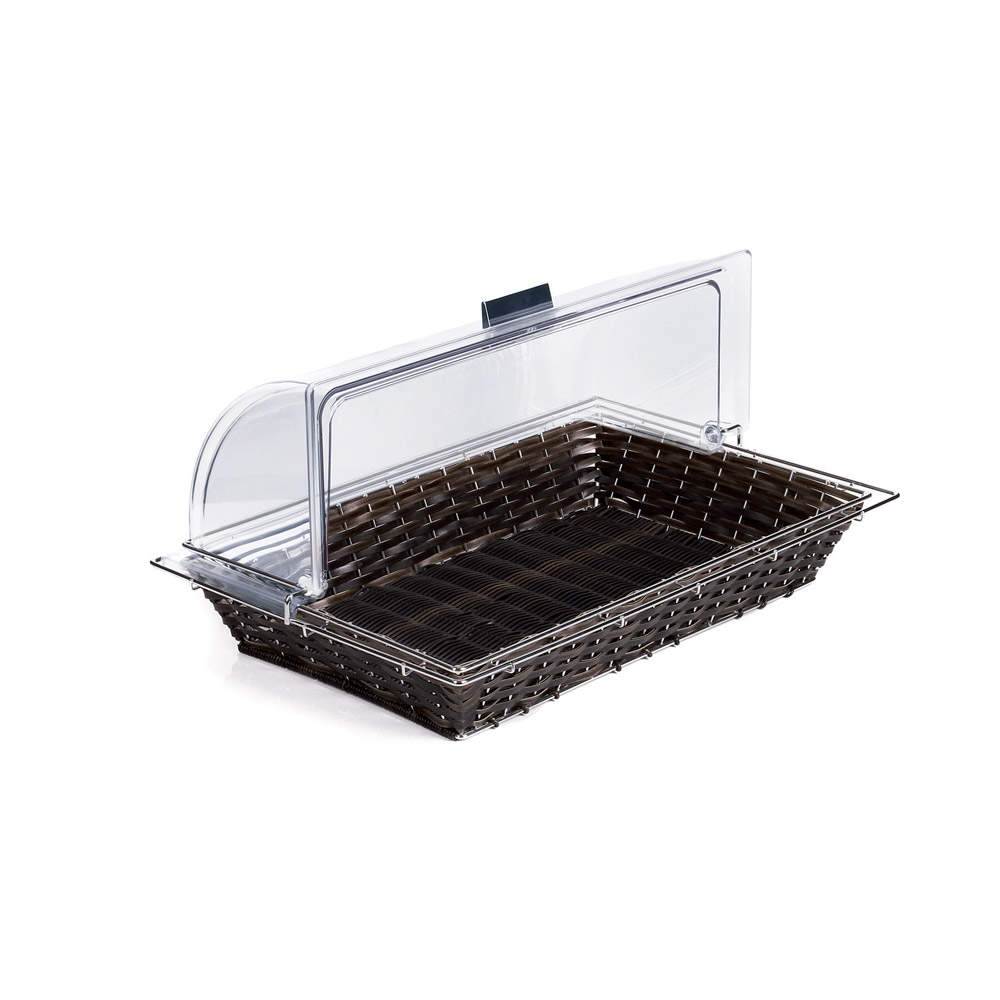 Καλάθι ψωμιού GN 1/1 με μεταλλικό σκελετό και παλαιωμένο ξύλο 32,5x53 cm