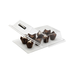 Δίσκος λευκός με κάλυμμα ακρυλικό σπαστό στο μήκος 53x32,5 cm