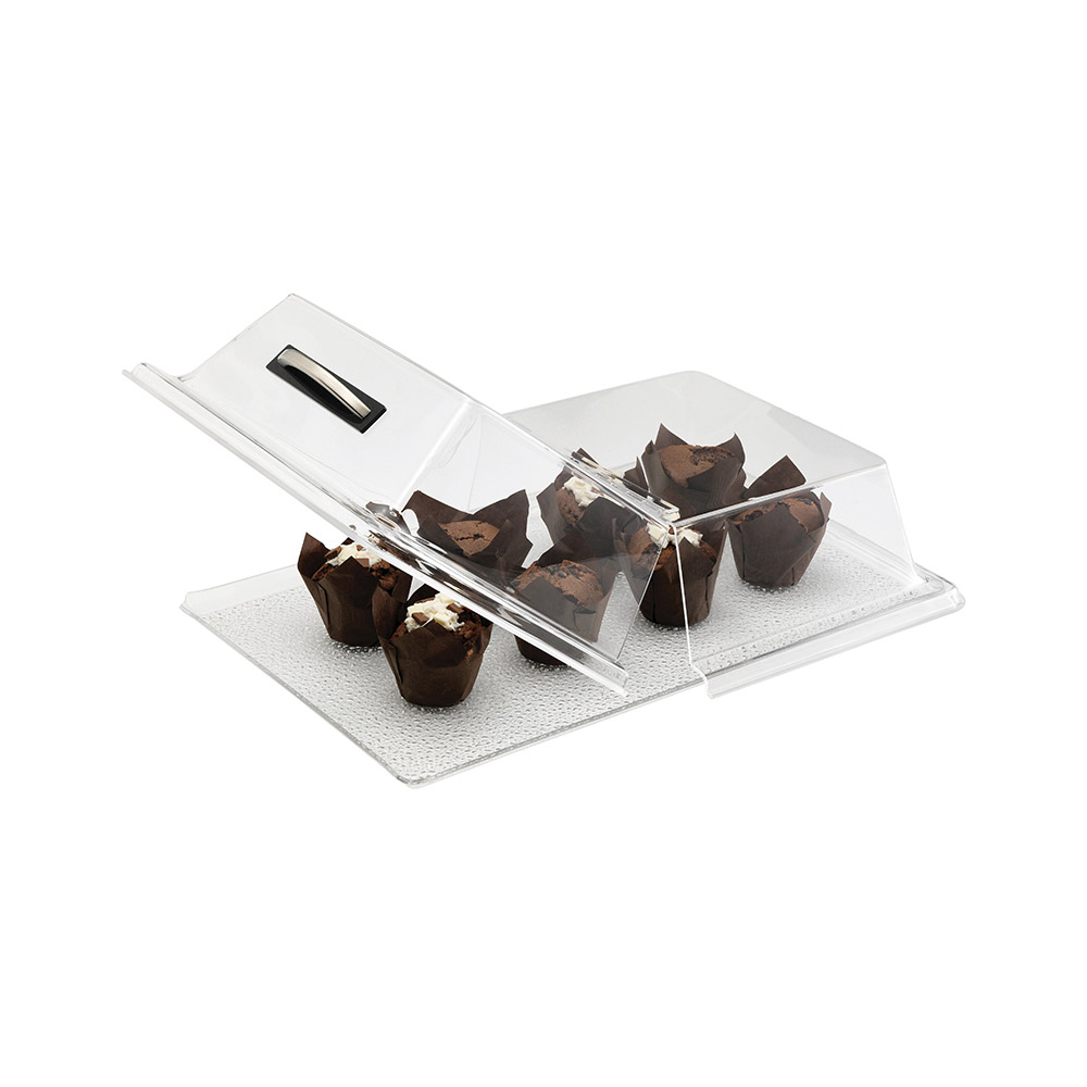 Δίσκος λευκός με κάλυμμα ακρυλικό σπαστό στο μήκος 53x32,5 cm