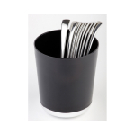 Θήκη μαχαιροπίρουνων μαύρη με βάση χρωμίου "Base chrome" 13 cm | 15 cm