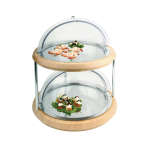 Ψυχόμενος δίσκος διώροφος "Doppeldecker", με ξύλινη βάση 48 cm | 38 cm