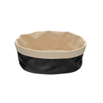 Ψωμιέρα οβάλ πάνινη, μπεζ-μαύρο 20x15 cm | 7 cm