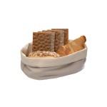 Ψωμιέρα οβάλ πάνινη, μπεζ 20x15 cm | 7 cm