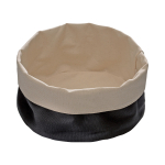 Ψωμιέρα στρογγυλή πάνινη, μπεζ-μαύρη 17 cm | 8 cm