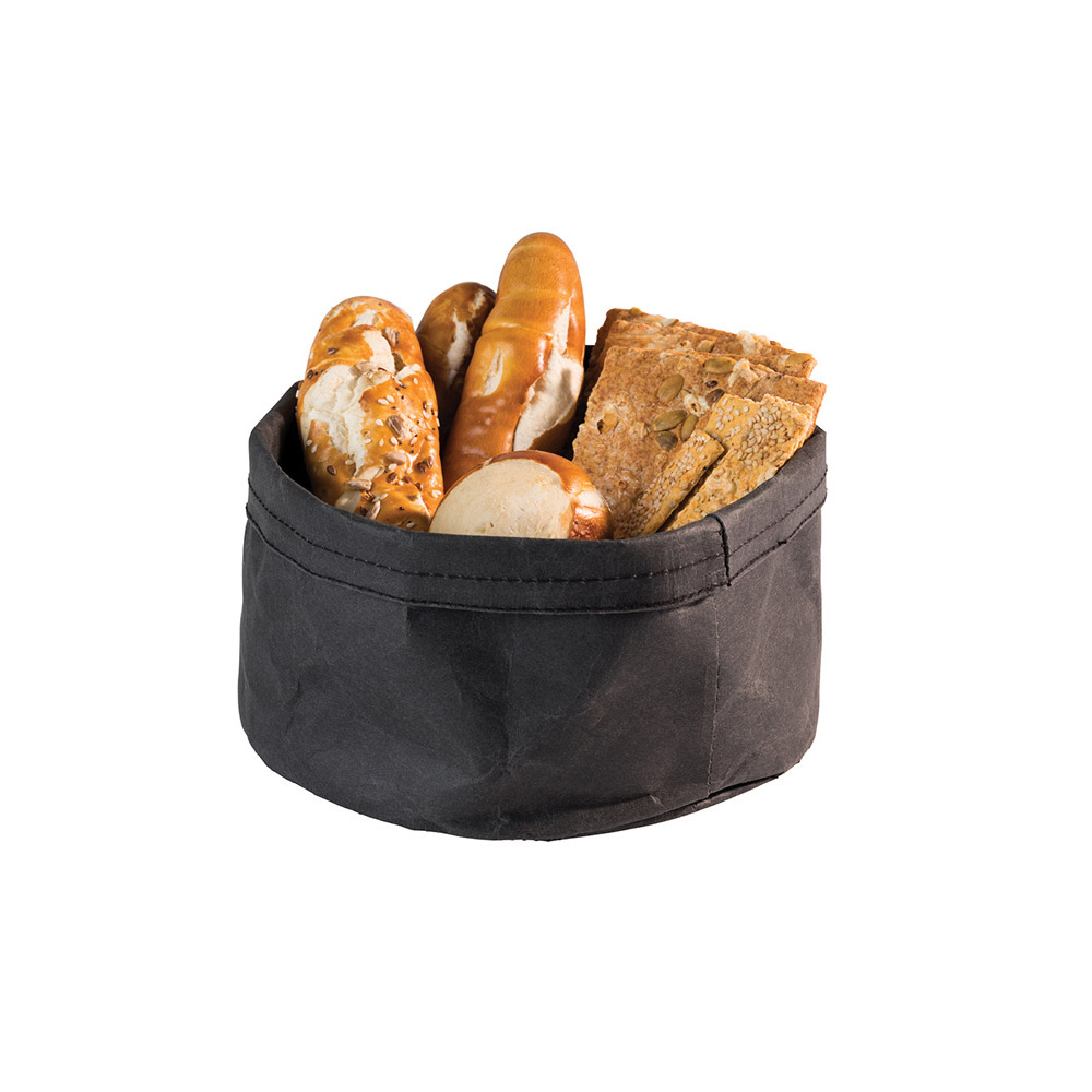 Ψωμιέρα χάρτινη πλενόμενη, στρογγυλή, μαύρη 20 cm | 13 cm