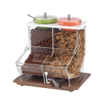 Προθήκη δημητριακών Vario με βάση σκουρόχρωμη οξιά 2x6 lt 33x25 cm | 35 cm