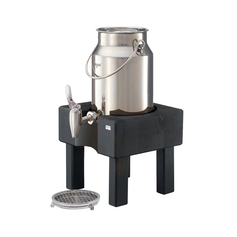 Διανεμητής γάλακτος inox σε ξύλινη βάση, "Pure Nature" 5 lt (22,5x22 cm | 41,5 cm)