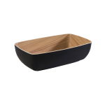 Μπολ μελαμίνης, GN 1/4 26,5x16,2 cm | 7,5 cm (1,8 lt)  μαύρο/ξύλο