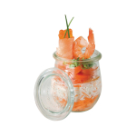 Βαζάκι γυάλινο με καπάκι (σετ 12 τμχ). 0,22 lt - 7x8 cm