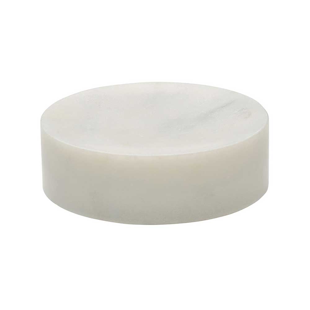 Πλατώ στρογγυλό μαρμάρινο λευκό 13 cm