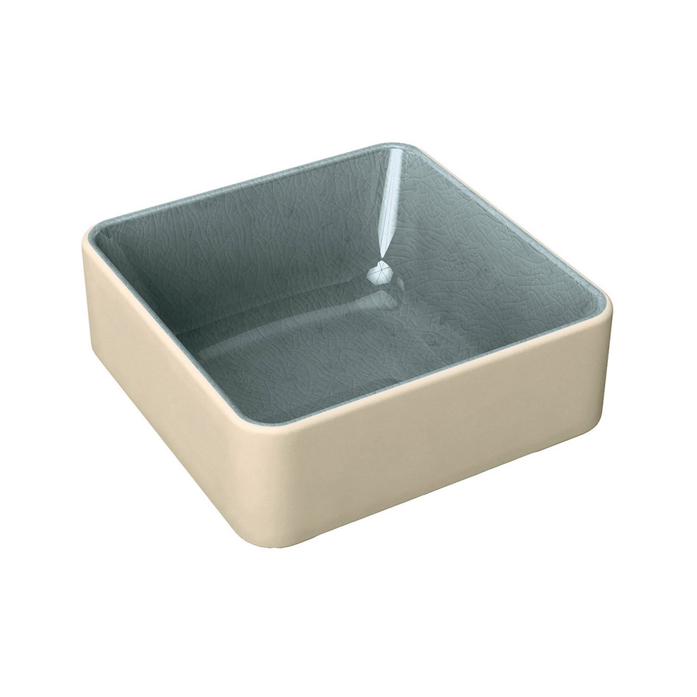 Μπολ τετράγωνο βαθύ, γκρι 9x9 cm