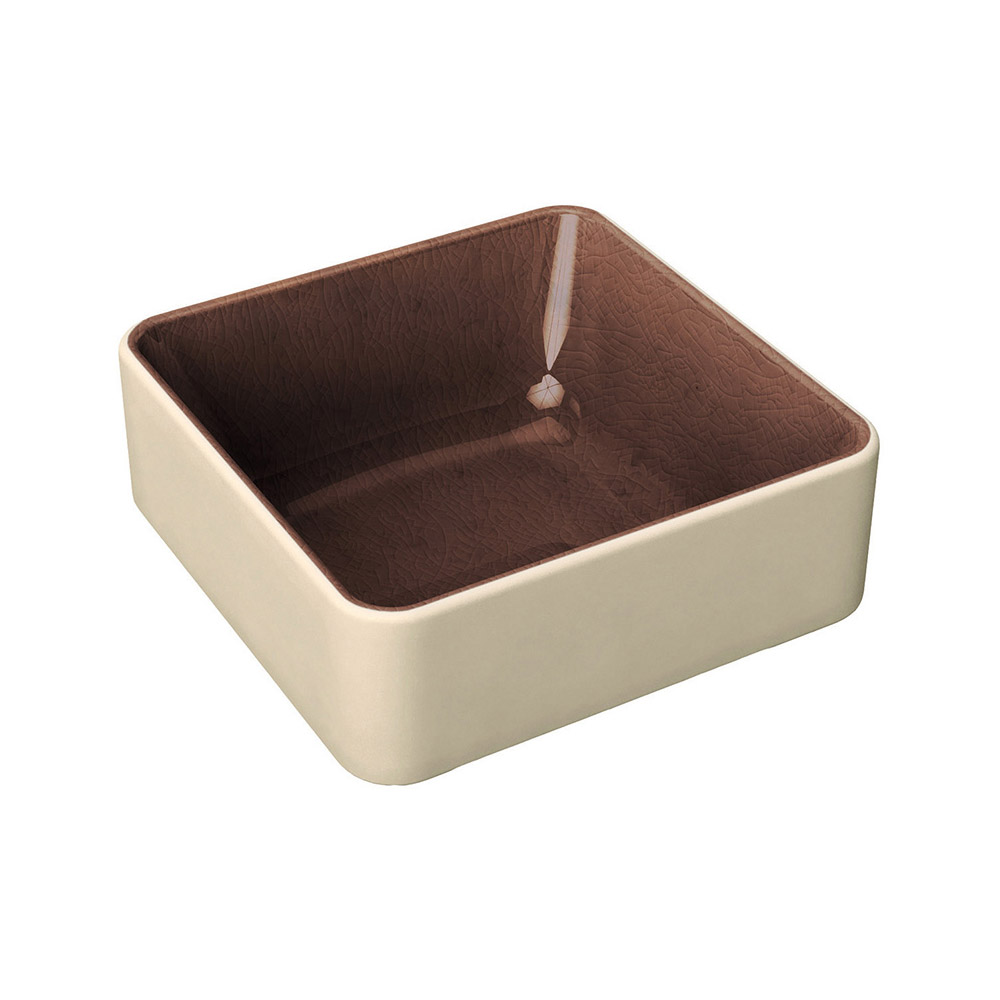 Μπολ τετράγωνο βαθύ, καφέ 9x9 cm