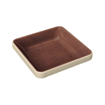 Μπολ τετράγωνο ρηχό καφέ 9x9 cm